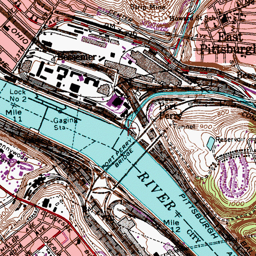 Topographic Map of Turtle Creek, PA