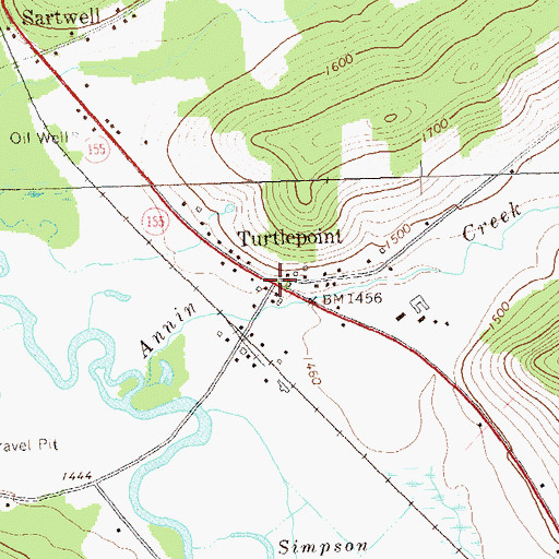 Topographic Map of Turtlepoint, PA