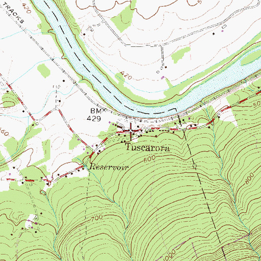 Topographic Map of Tuscarora, PA
