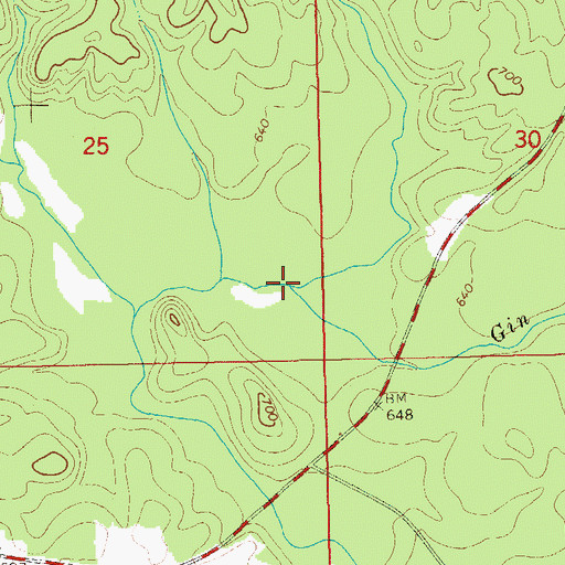 Topographic Map of Gin Pond Creek, AL