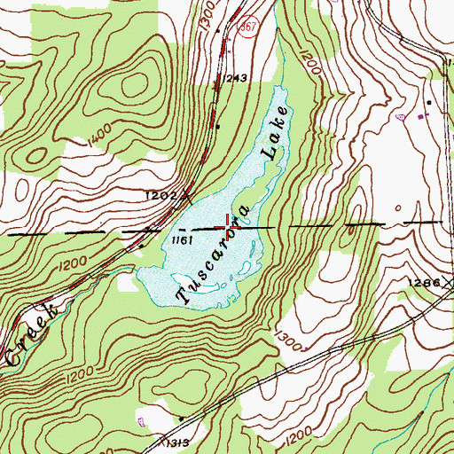Topographic Map of Tuscarora Lake, PA