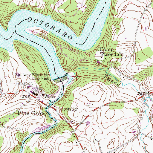 Topographic Map of Tweed Creek, PA