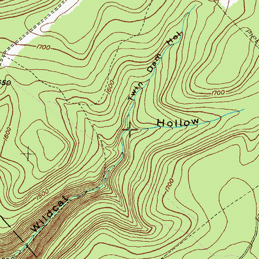 Topographic Map of Twin Dam Hollow, PA
