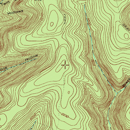 Topographic Map of Twin Sisters Trail, PA