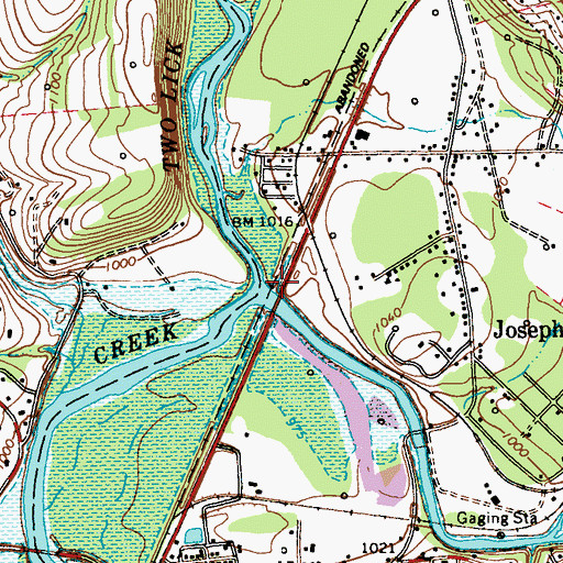 Topographic Map of Two Lick Creek, PA