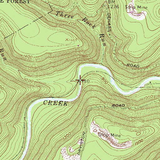 Topographic Map of Two Rock Run, PA