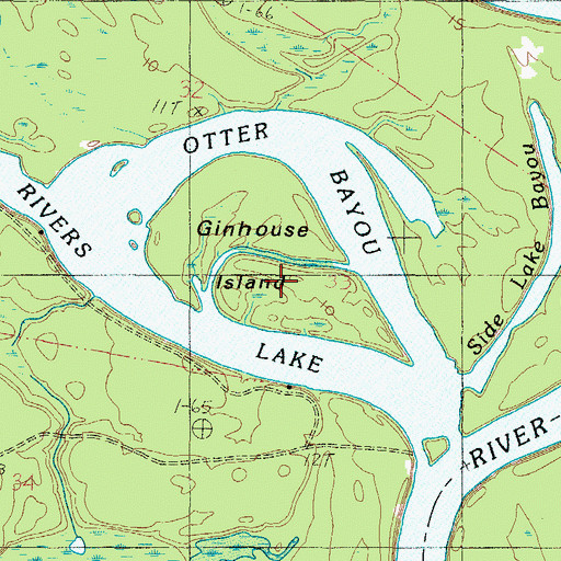 Topographic Map of Ginhouse Island, AL