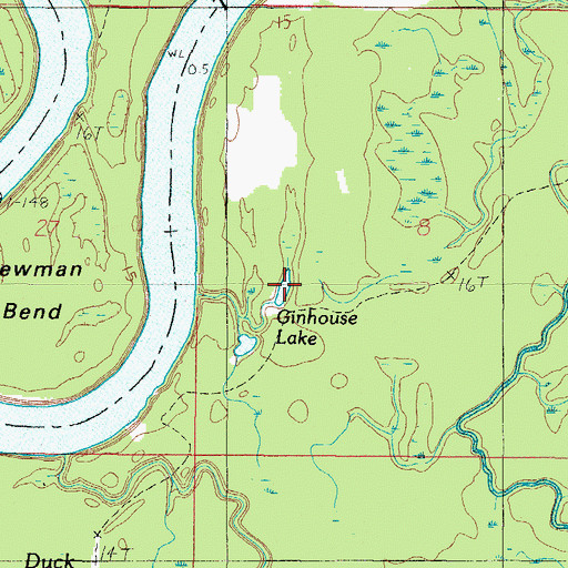 Topographic Map of Ginhouse Lake, AL