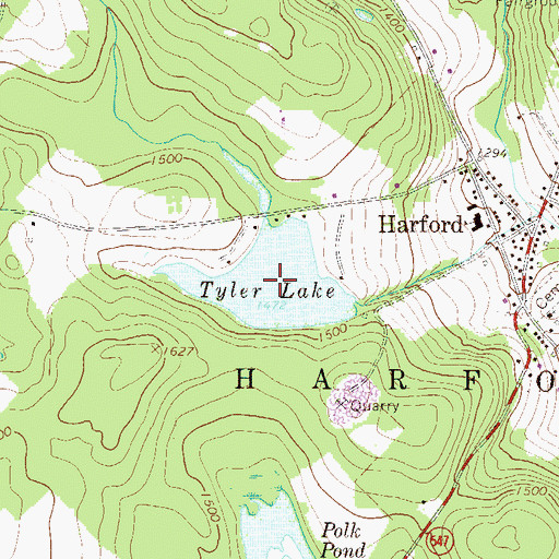 Topographic Map of Tyler Lake, PA