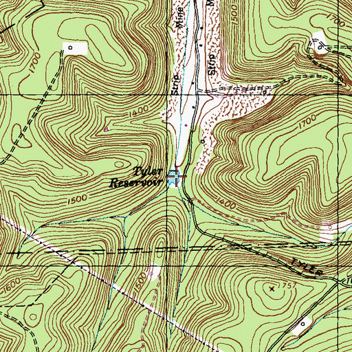 Topographic Map of Tyler Reservoir, PA