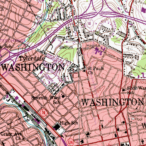 Topographic Map of Tylerdale, PA