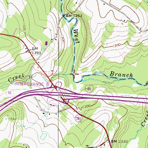 Topographic Map of Uban Creek, PA