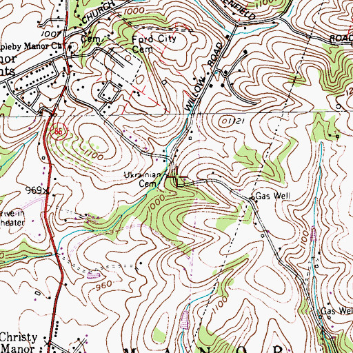 Topographic Map of Ukrainian / Saint Marys Ukrainian Catholic Cemetery, PA