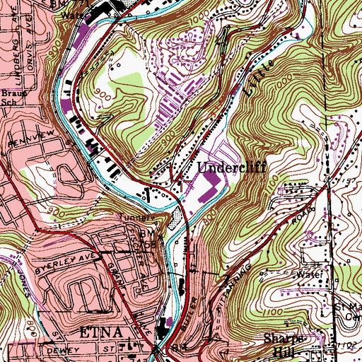 Topographic Map of Undercliff, PA