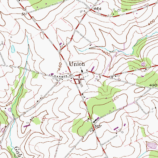 Topographic Map of Union, PA