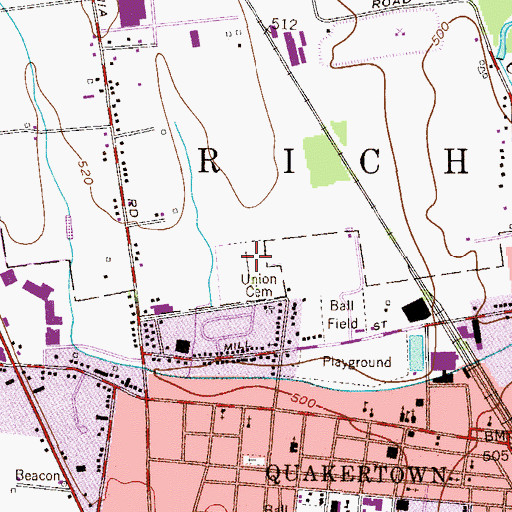 Topographic Map of Union Cemetery, PA