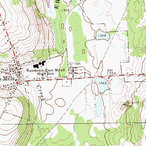 Topographic Map of Union Cemetery, PA