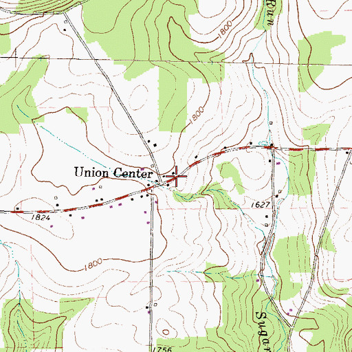 Topographic Map of Union Center, PA