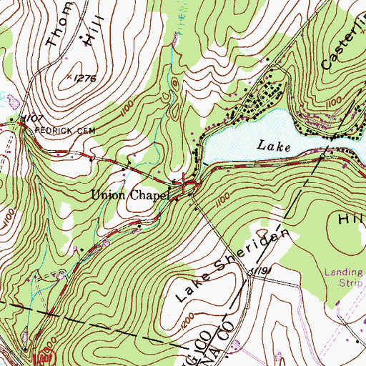 Topographic Map of Union Chapel, PA