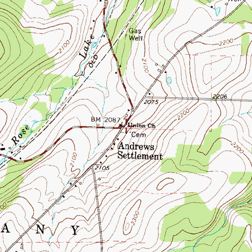Topographic Map of Union Church, PA