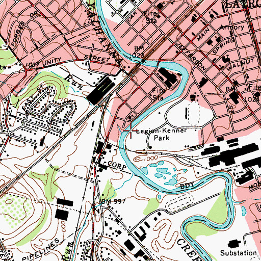 Topographic Map of Unity Run, PA