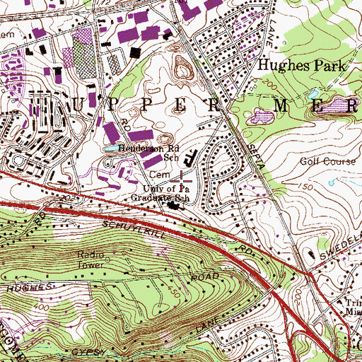 Topographic Map of University of Pennsylvania Graduate School, PA