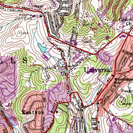 Topographic Map of Universal, PA