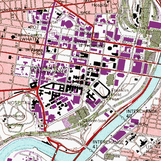 Topographic Map of University of Pennsylvania, PA