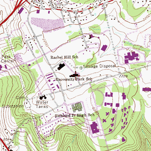 Topographic Map of University Park School, PA