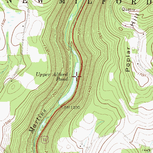 Topographic Map of Upper Alford Pond, PA