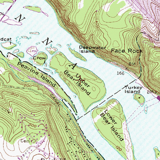 Topographic Map of Upper Bear Island, PA