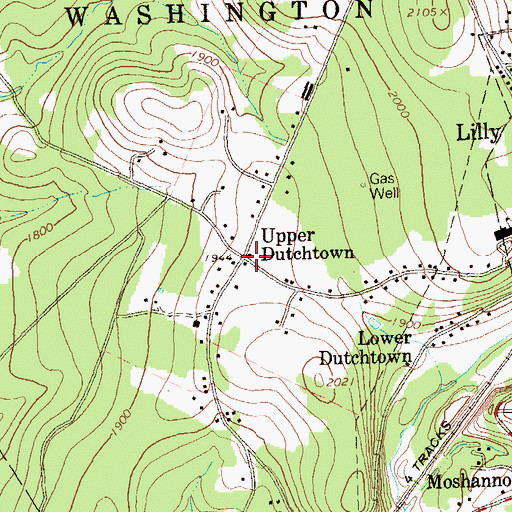 Topographic Map of Upper Dutchtown, PA