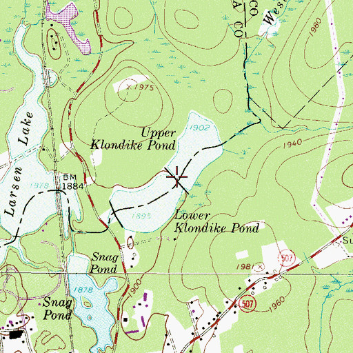 Topographic Map of Upper Klondike Pond, PA