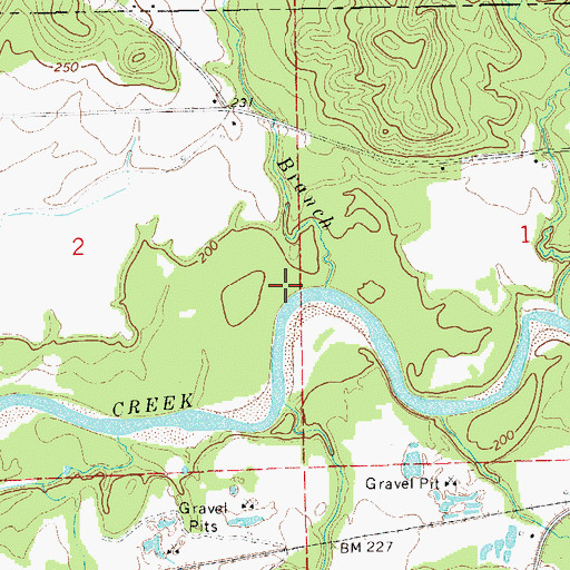 Topographic Map of Gleeden Branch, AL