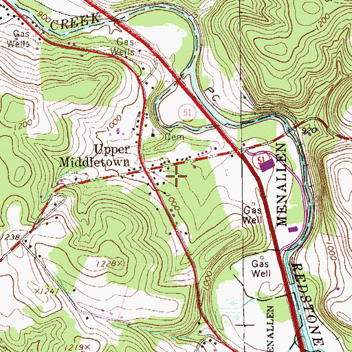 Topographic Map of Upper Middletown, PA