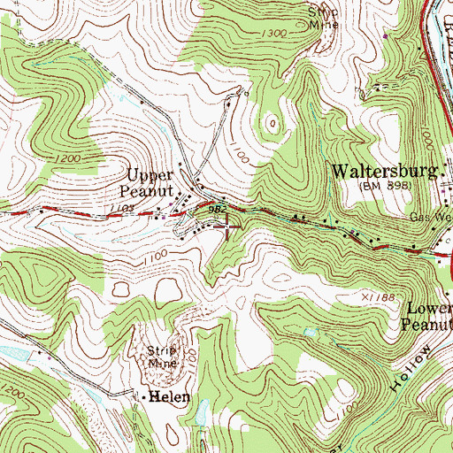 Topographic Map of Upper Peanut, PA