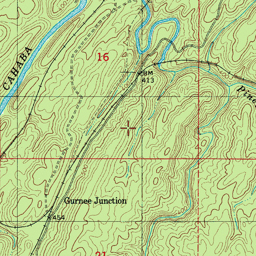 Topographic Map of Glen Carbon, AL