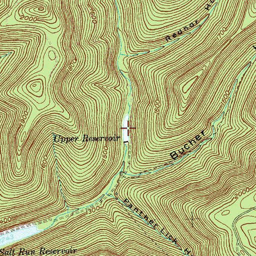 Topographic Map of Upper Reservoir, PA