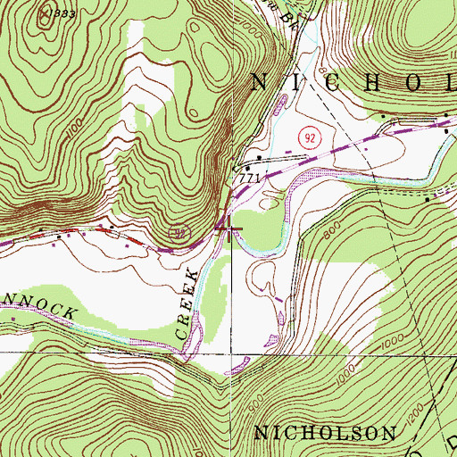Topographic Map of Utley Brook, PA