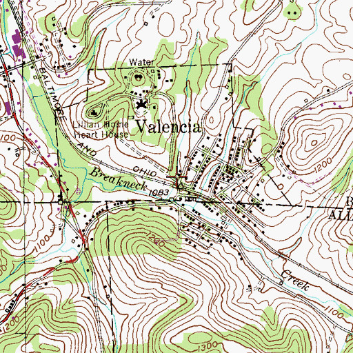 Topographic Map of Valencia, PA