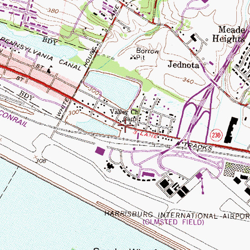 Topographic Map of Valley Church, PA