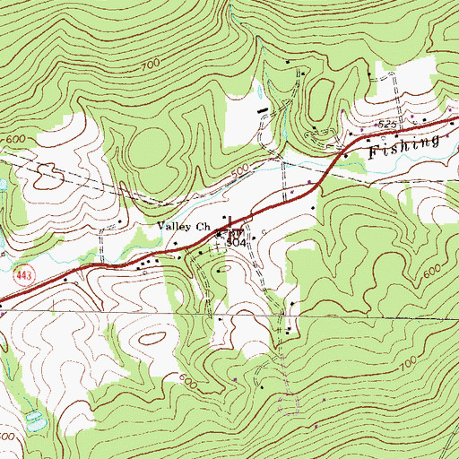 Topographic Map of Valley Church, PA