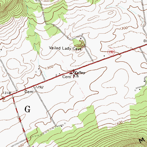 Topographic Map of Valley Church, PA