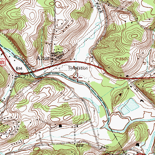 Topographic Map of Valley Creek, PA