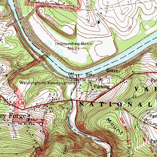 Topographic Map of Valley Creek, PA