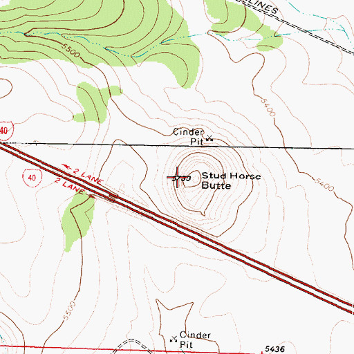 Topographic Map of Stud Horse Butte, AZ