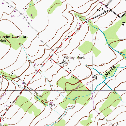Topographic Map of Valley Park School (historical), PA