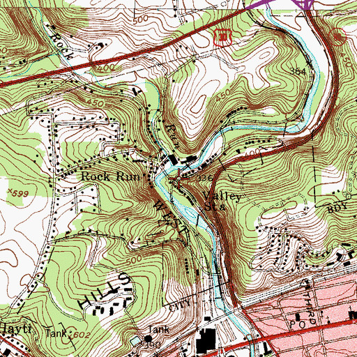 Topographic Map of Valley Station, PA
