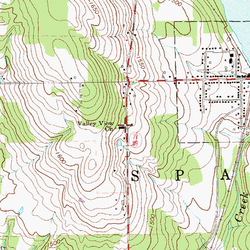 Topographic Map of Valley View Church, PA