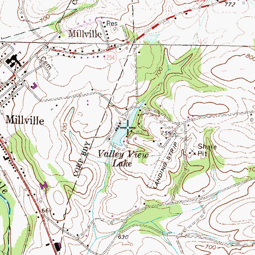 Topographic Map of Valley View Lake, PA